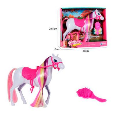 Конячка 27 см з довгою гривою у коробці