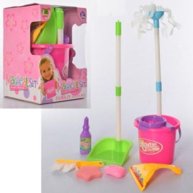 Набір для прибирання. Відро + віник + щітка.
