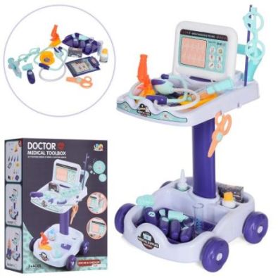 Набір доктора на столику-Візку 18 елементів зі звуком у коробці