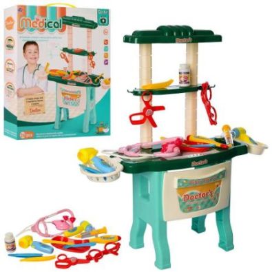 Набір доктора на столику 26 елементів зі звуком у коробці