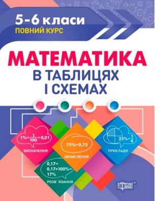 Таблиці та схеми Математика в таблицях та схемах. 5-6 класи / Торсінг / ISBN 978-966-93-9703-4